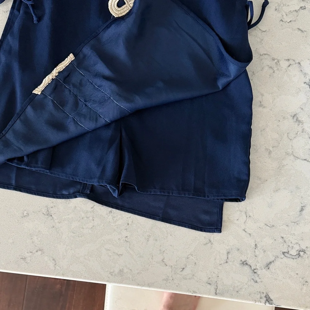 Lily Pulitzer Women’s Navy Blue Spaghetti Strap Dress with Ivory Trim size 4 - Picture 5 of 6